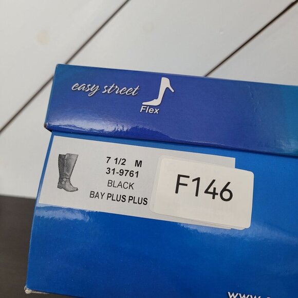 NEW Easy Street Baby Plus Plus Womens Size 7.5 Wide Calf Black Riding Boots 5CT - Picture 10 of 10